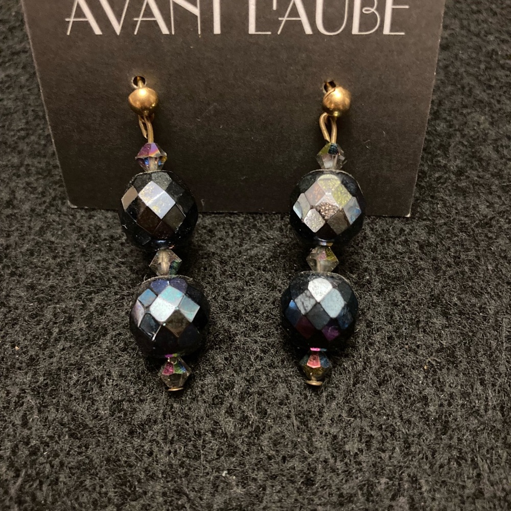 Vintage Midnight  Vitrail Earrings